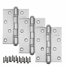 Dobradiça para Porta Pado 4" com Rolamento 4030 Embutir 60kg Inox Escovado com 3 Peças - 1