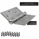 Ver imagem 5 de Dobradiça para Porta Pado 4" com Rolamento 4030 Embutir 60kg Inox Escovado com 3 Peças