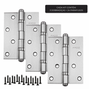 Ver imagem 2 de Dobradiça para Porta Pado 4" com Rolamento 4030 Embutir 60kg Inox Escovado com 3 Peças