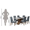 Ver imagem 6 de Conjunto de Mesa Sala de Jantar Tampo com Vidro Grécia 6 Cadeiras Off White / Cinza / Cedro 1,60m