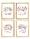 Ver imagem 1 de Kit Quadro Infantil Arco Iris Aquarela Decorativo Quarto Menina Enxoval Criança Bebê