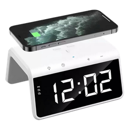 Carregador Indução + Relógio Despertador (branco) - 1