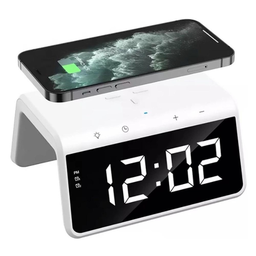 Carregador Indução + Relógio Despertador (branco) - 3