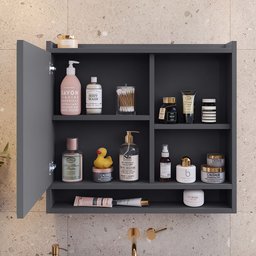 Espelheira Suspensa para Banheiro Closet Porta e Armário Acqua com Nicho - 2