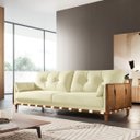 Ver imagem 1 de Sofá Living Antares D33 2,20m Base em Madeira Linho:rustico Creme