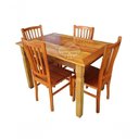 Ver imagem 6 de Mesa Rústica de Jantar 120x80cm com 4 Cadeiras Bh em Madeira de Demolição Sudeste Rústico