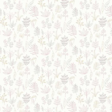Papel de Parede Minime Folhagem Rosa 17168