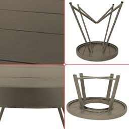 Kit 2 Mesa de Centro com 1 Champanheira Zaffi Tampo Alumínio Redondo Ripado Fendi com Balde 9 Litros - 5
