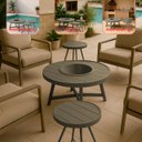 Ver imagem 2 de Kit 2 Mesa de Centro com 1 Champanheira Zaffi Tampo Alumínio Redondo Ripado Fendi com Balde 9 Litros