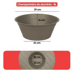 Kit 2 Mesa de Centro com 1 Champanheira Zaffi Tampo Alumínio Redondo Ripado Fendi com Balde 9 Litros - 6