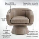Ver imagem 4 de Poltrona Decorativa Cave Base Giratoria Courino Tcs 729 Moll