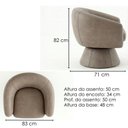 Ver imagem 3 de Poltrona Decorativa Cave Base Giratoria Courino Tcs 729 Moll