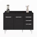Ver imagem 7 de Balcão Gabinete para Pia 120cm 3 Portas com Tampo Suécia Preto - Lumil Lumil Móveis