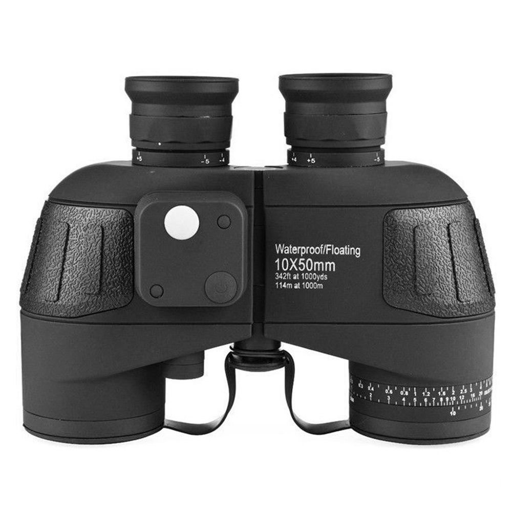 Binóculo 10x50 HD À Prova D 'Água Zoom Telêmetro Ocular Telescópio Bússola Caça Preto
