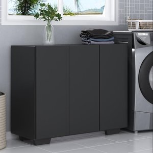 Armário Lavanderia Com 3 Portas 90 Cm Mp5034 Preto