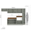 Ver imagem 2 de Armário de Cozinha Modulada Completa 6 Peças 316,8cm com Tampo 250050 Koya Politorno Móveis