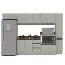 Ver imagem 3 de Armário de Cozinha Modulada Completa 6 Peças 316,8cm com Tampo 250050 Koya Politorno Móveis