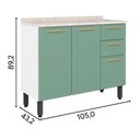Ver imagem 1 de Cozinha Completa Aço 2 Gav 14 Portas Colors Verde Bertolini