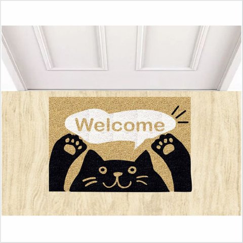 TAPETE WELCOME GATO, MEDIDA PORTA 60X40.