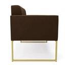 Ver imagem 3 de Sofá Namoradeira Elisa Suede Marrom Base Metálica Industrial Dourada - D'Rossi