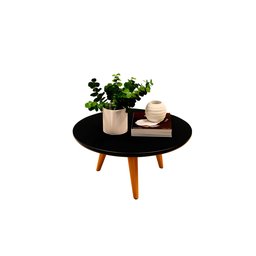 Mesa de Centro e Lateral Apoio para Sala Tripe Redonda Retro - 2