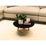 Mesa de Centro e Lateral Apoio para Sala Tripe Redonda Retro - 1