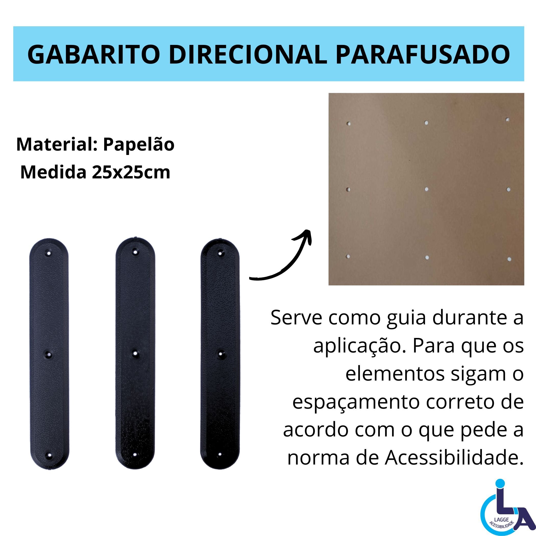 Elemento Tátil Direcional Pvc Parafusado Preto - 4