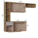 Ver imagem 6 de Armário de Cozinha Mel Suspensa Compacta com Balcão 163cm MDF Damasco Poquema Móveis