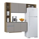 Ver imagem 4 de Armário de Cozinha Mel Suspensa Compacta com Balcão 163cm MDF Damasco Poquema Móveis