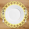 Sousplat Em Mdf Amarelo Com Borda De Flor 35x35cm - 2
