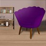 Poltrona Decorativa Pétala Pés Palito Suede Roxo - 2