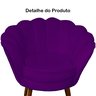 Poltrona Decorativa Pétala Pés Palito Suede Roxo - 3