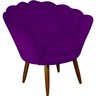 Poltrona Decorativa Pétala Pés Palito Suede Roxo - 1