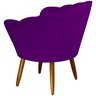 Poltrona Decorativa Pétala Pés Palito Suede Roxo - 4