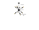 Ver imagem 2 de Lustre Pendente Moderno Atomo Sputinik Pt Fosco 8l