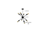 Lustre Pendente Moderno Atomo Sputinik PT Fosco 8L - 2