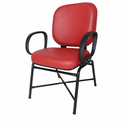 Ver imagem 2 de Cadeira Escritório Ergonômica Fixa Executiva Giga Plus Size Reforçada Courino