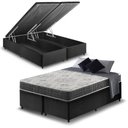Ver imagem 1 de Cama Box com Baú Queen Preta + Colchão San Francisco Ortopédico Espuma D33 158x198x54cm