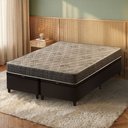Ver imagem 2 de Cama Box Baú Queen Bipartido Preto + Colchão Espuma D33 Ortopédico Zidi San Francisco 158x198x59cm