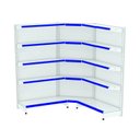 Ver imagem 1 de Gondola Parede 1,70m Amapá Flex Kit 2 Metros 1 Canto Branco Porta etiqueta - 2235