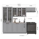 Ver imagem 4 de Armário de Cozinha Modulada Compacta Fidelitá Nara 100% MDF 4 Peças 280cm 12 Portas 2 Gavetas sem