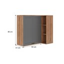 Ver imagem 2 de Armário Aéreo de Canto Bella 2 Portas Nog/cinza 80 Cm Carraro