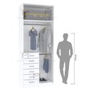 Ver imagem 5 de MÓDULO CLOSET ARMÁRIO SEM PORTAS CABIDEIRO 6 GAVETAS M511.B MUNDI MOVEIS