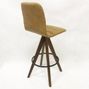 Ver imagem 5 de Kit 3 Banquetas Decorativa Gomada cor Caramelo Base Giratória Madeira - Poltronas do Sul