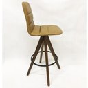 Ver imagem 4 de Kit 3 Banquetas Decorativa Gomada cor Caramelo Base Giratória Madeira - Poltronas do Sul