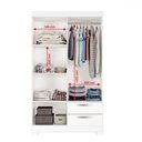 Ver imagem 3 de Guarda-roupa Infantil 4 Portas 2 Gavetas Essen Flex Rosa/branco - Pnr Móveis