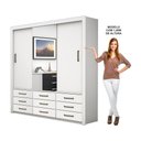 Ver imagem 4 de Guarda Roupa Anjos Plus 3 Portas 9 Gavetas Carioca Móveis