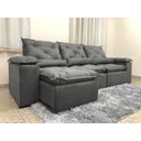 Ver imagem 3 de Sofá Retrátil Reclinável 2,70 M Cinza 202 Athenas