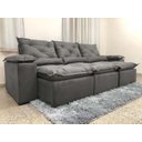 Ver imagem 1 de Sofá Retrátil Reclinável 2,70 M Cinza 202 Athenas