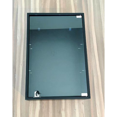 Vitrine Suspensa Prateleira em Vidro 64x44x25 Preta